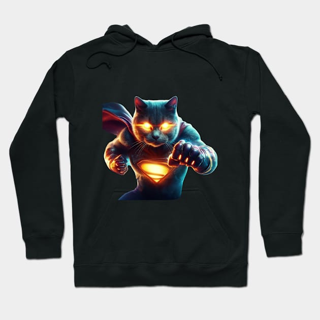 Angry Superhero Cat Hoodie by Cute Catss